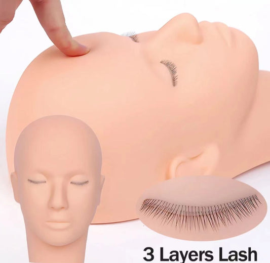3 Layer Lash Mannequin Training Head